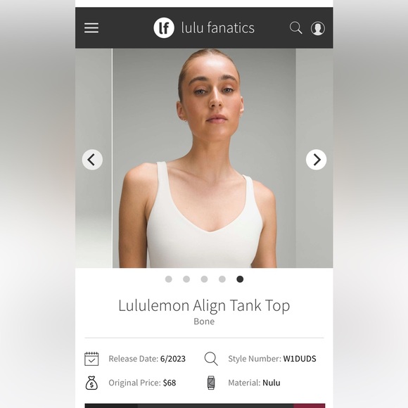 Lululemon Align Tank crop Top sports bra
Bone - Picture 3 of 5